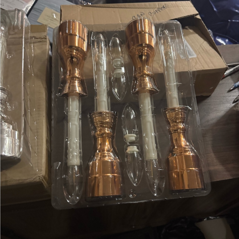Copper Candle Holders Set